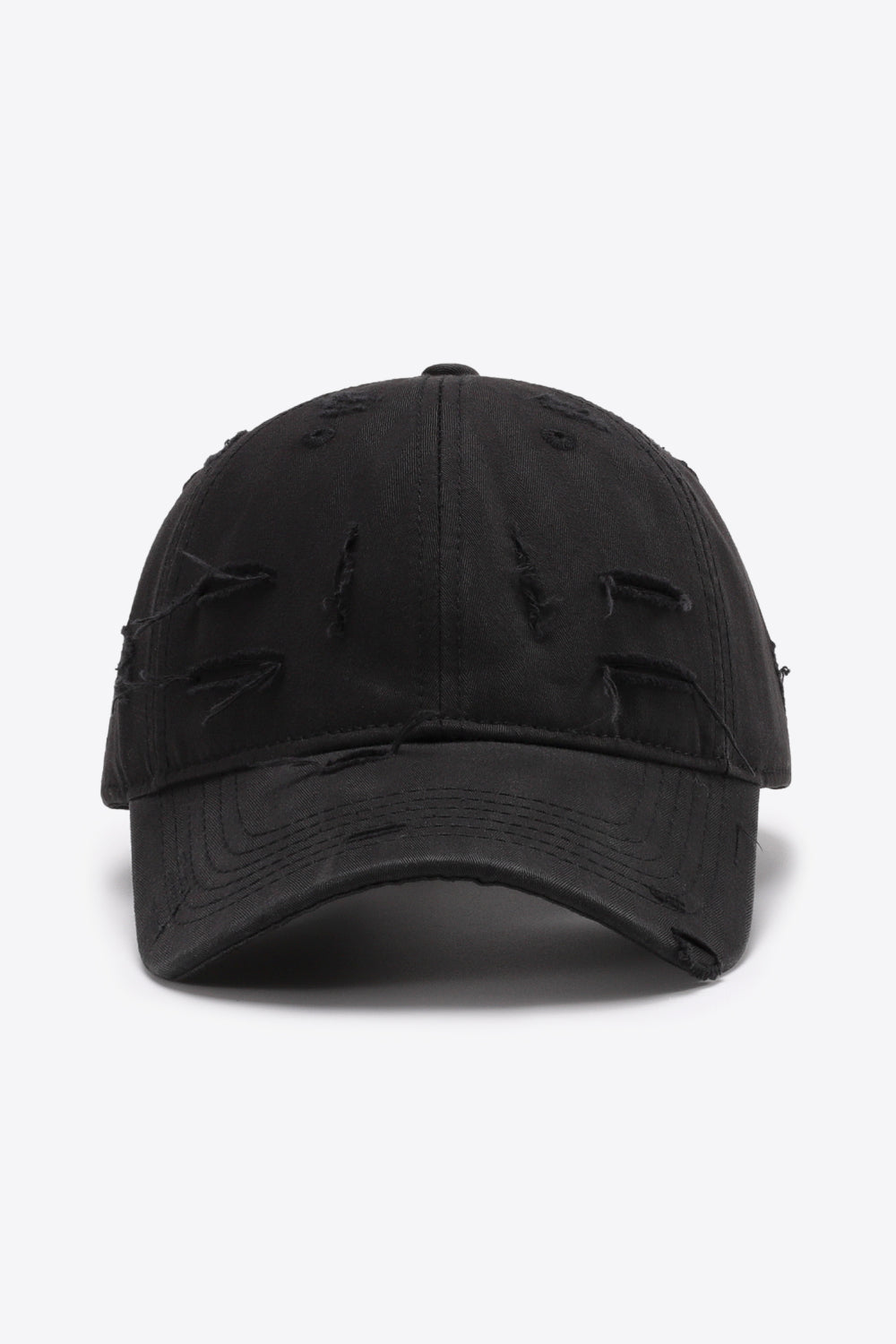 Black Unisex Distressed Baseball Cap Hat, Athletic Accessories and Fitness Accessory