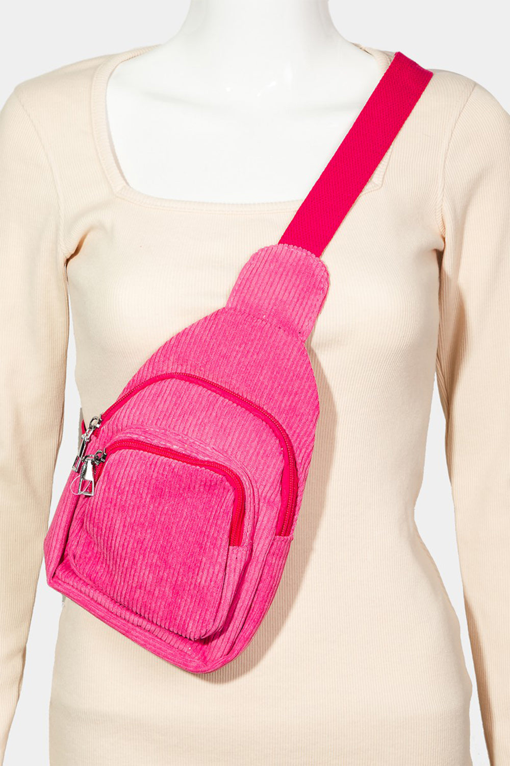 Pink Unisex Messenger Sling Bag, Athletic Accessories and Fitness Accessory