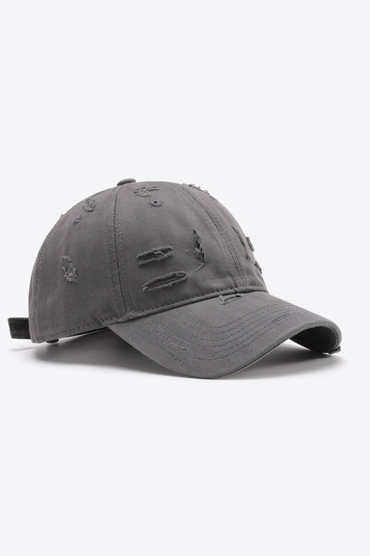 Grey Unisex Distressed Baseball Cap Hat, Athletic Accessories and Fitness Accessory