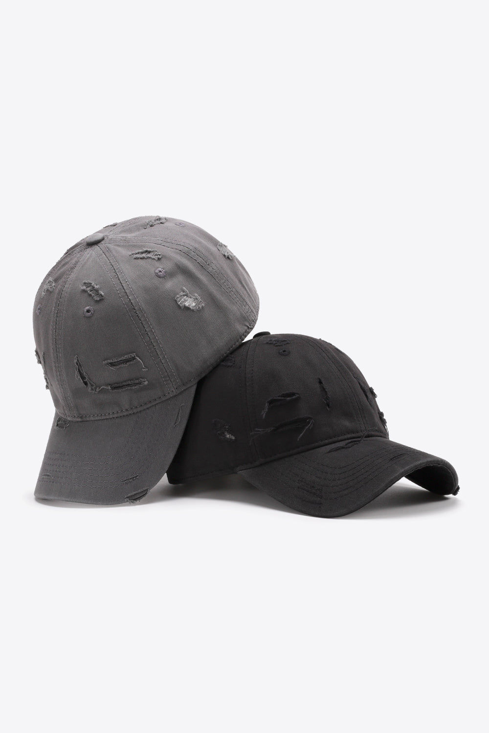 Grey and Black Unisex Distressed Baseball Cap Hat, Athletic Accessories and Fitness Accessory