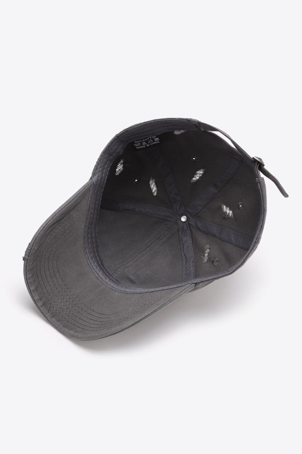 Grey Unisex Distressed Baseball Cap Hat, Athletic Accessories and Fitness Accessory