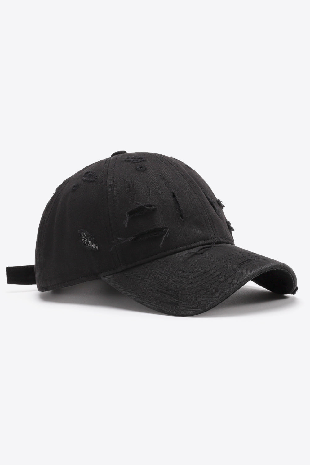 Black Unisex Distressed Baseball Cap Hat, Athletic Accessories and Fitness Accessory