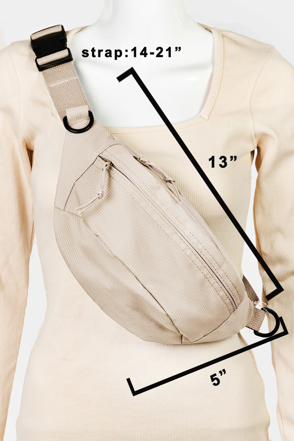 Khaki Unisex Messenger Sling Bag, Athletic Accessories and Fitness Accessory
