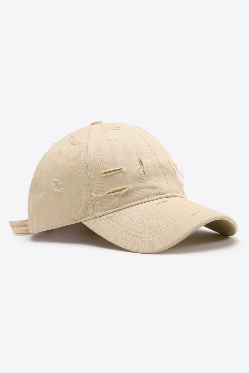 Khaki Unisex Distressed Baseball Cap Hat, Athletic Accessories and Fitness Accessory