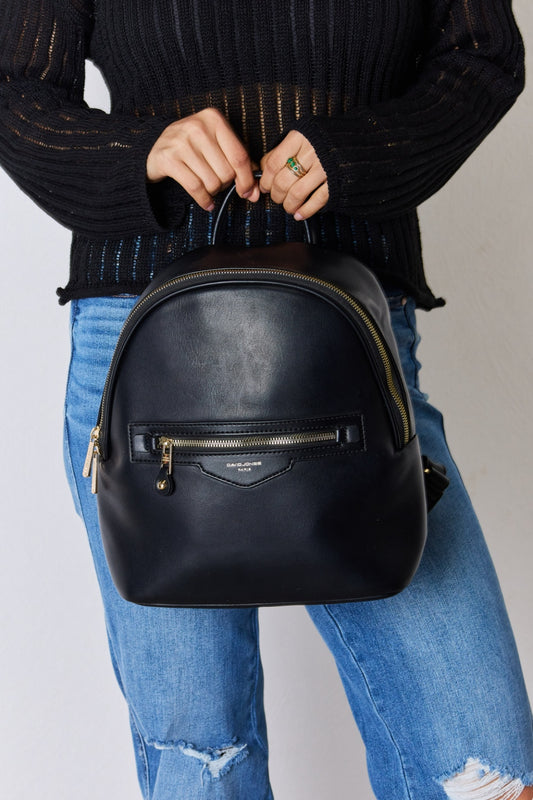Black Unisex Leather Backpack Book Bag, Athletic Accessories and Fitness Accessory