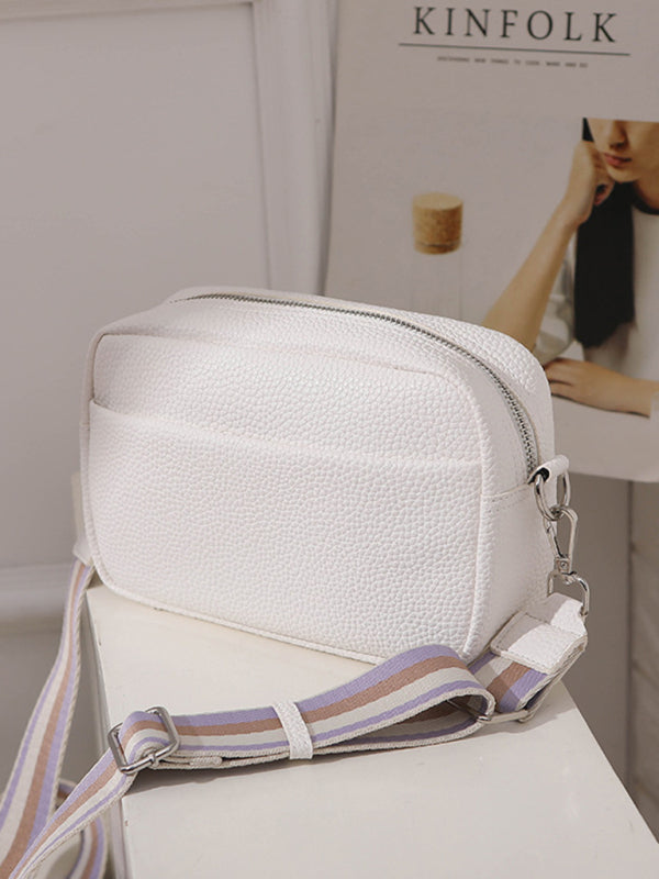 White Unisex Messenger Bag, Athletic Accessories and Fitness Accessory