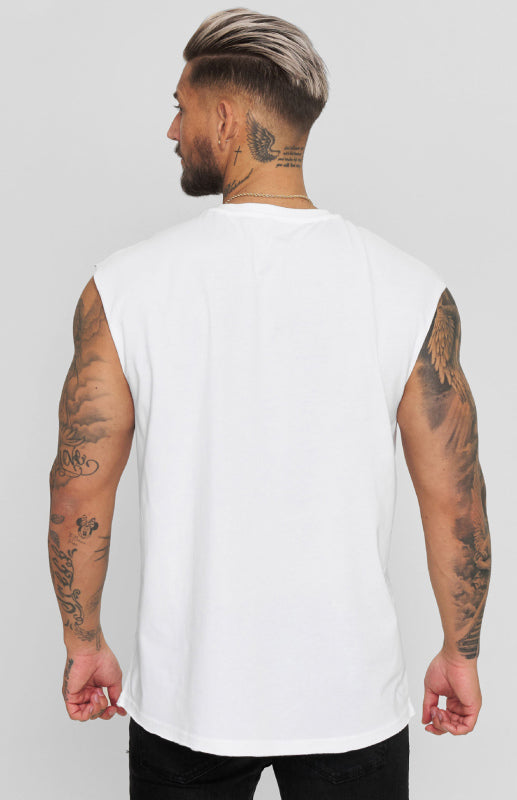 White Men's Tank Top T-Shirt, Athletic Clothes and Fitness Wear