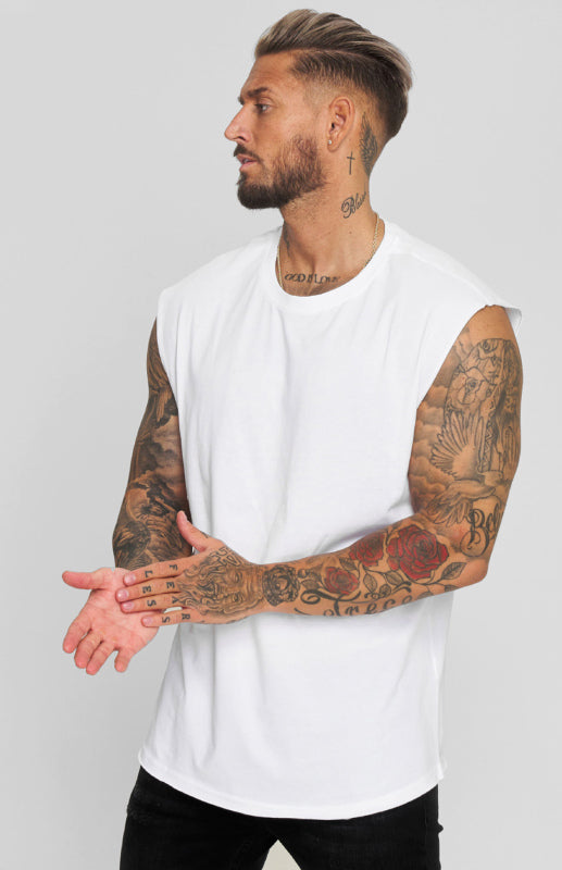 White Men's Tank Top T-Shirt, Athletic Clothes and Fitness Wear