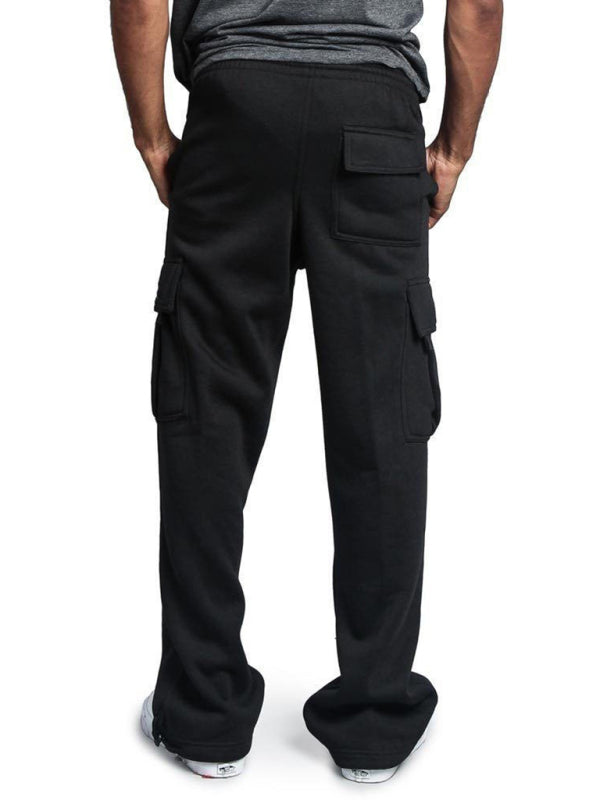 Black Men's Cargo Sweatpants, Athletic Clothes and Fitness Wear