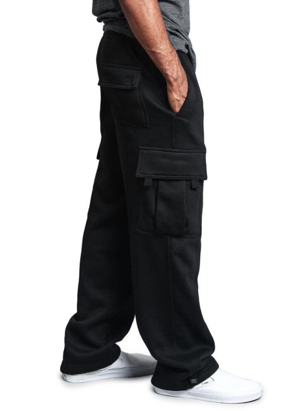 Black Men's Cargo Sweatpants, Athletic Clothes and Fitness Wear