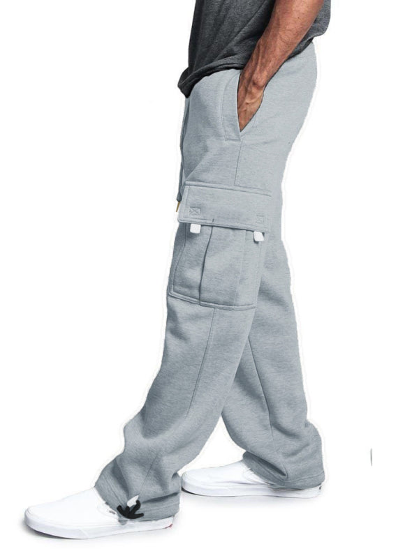 Grey Men's Cargo Sweatpants, Athletic Clothes and Fitness Wear