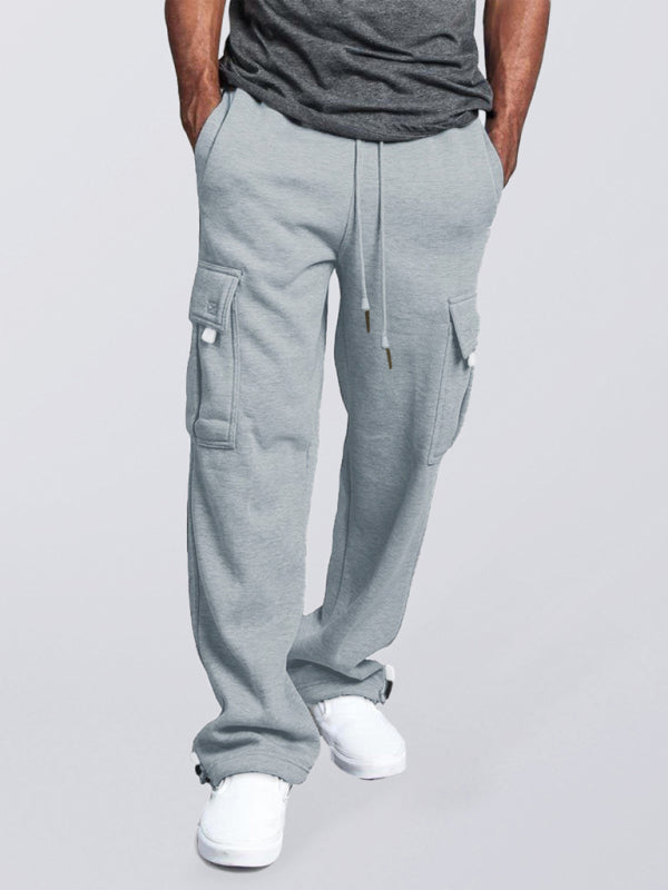 Grey Men's Cargo Sweatpants, Athletic Clothes and Fitness Wear