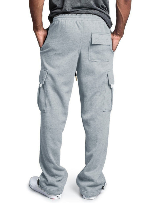 Grey Men's Cargo Sweatpants, Athletic Clothes and Fitness Wear