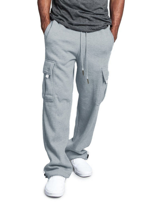 Grey Men's Cargo Sweatpants, Athletic Clothes and Fitness Wear