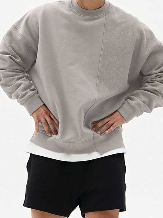 Khaki Men's Crewneck Sweatshirt, Athletic Clothes and Gym Wear