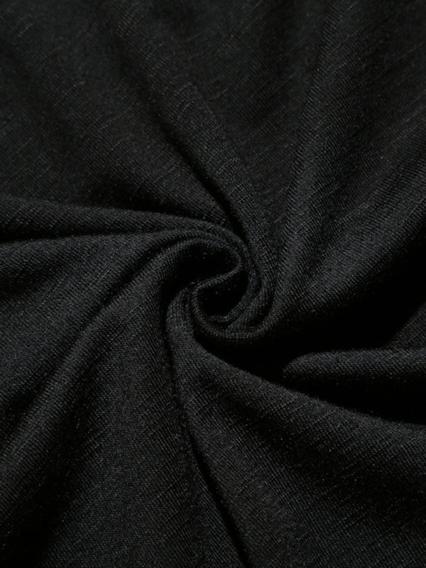 Black Men's Short Sleeve Shirt with Hood, Athletic Clothes and Fitness Wear