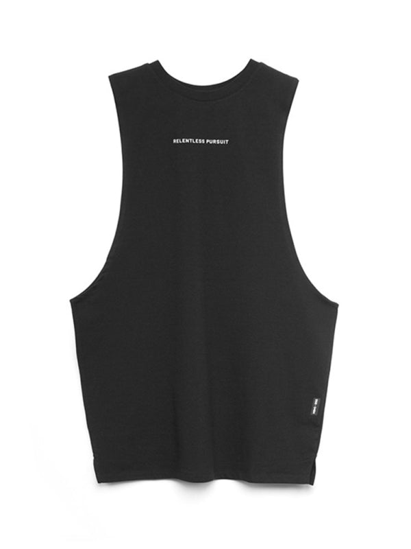 Black Men's Tank Top Shirt, Athletic Clothes and Gym Wear