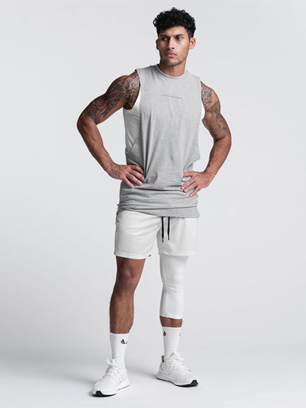 Grey Men's Tank Top Shirt, Athletic Clothes and Gym Wear