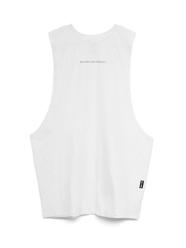 White Men's Tank Top Shirt, Athletic Clothes and Gym Wear