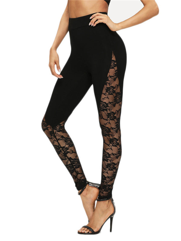 Black Women's Lace Leggings, Athletic Clothes and Fitness Wear