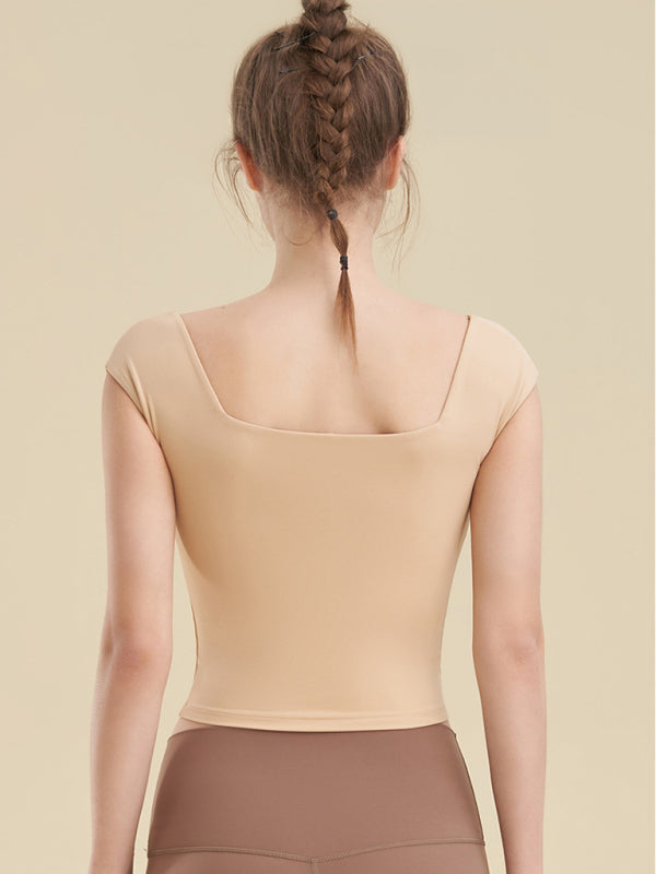 Khaki Women's Tank Top Shirt, Athletic Clothes and Fitness Wear