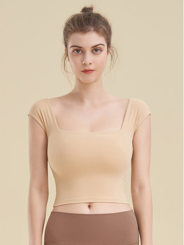 Khaki Women's Tank Top Shirt, Athletic Clothes and Fitness Wear