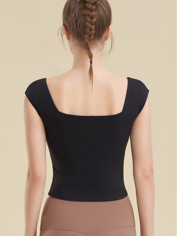 Black Women's Tank Top Shirt, Athletic Clothes and Fitness Wear