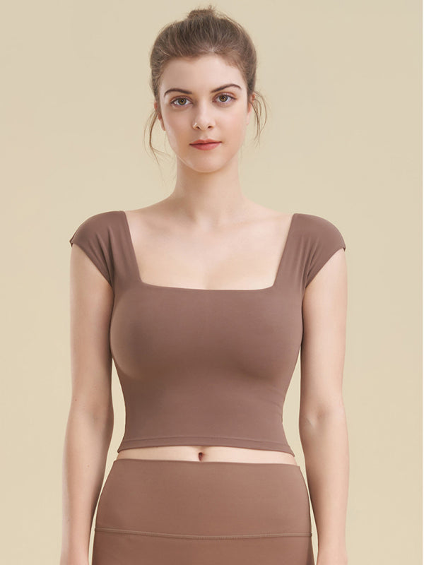 Brown Women's Tank Top Shirt, Athletic Clothes and Fitness Wear