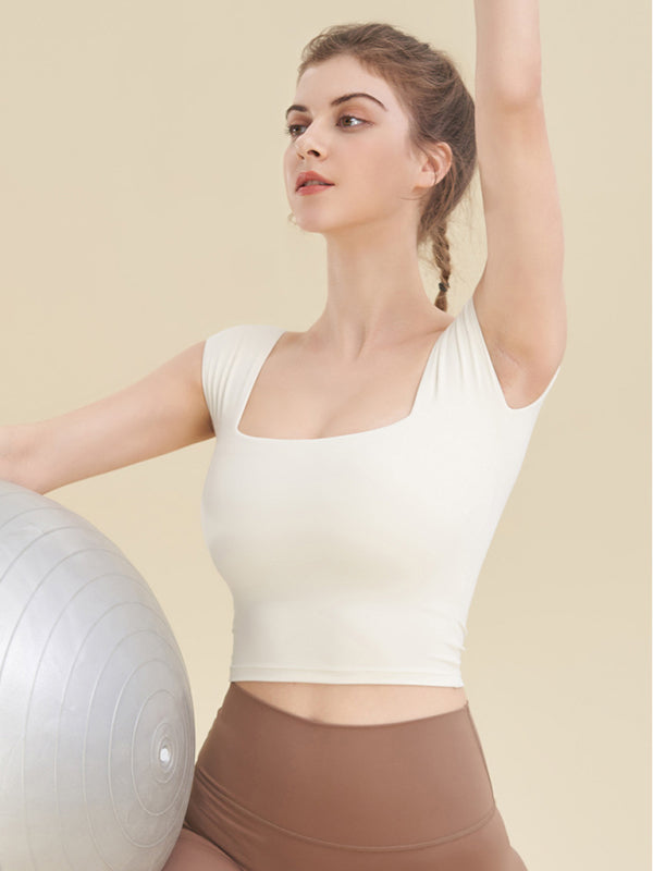 White Women's Tank Top Shirt, Athletic Clothes and Fitness Wear