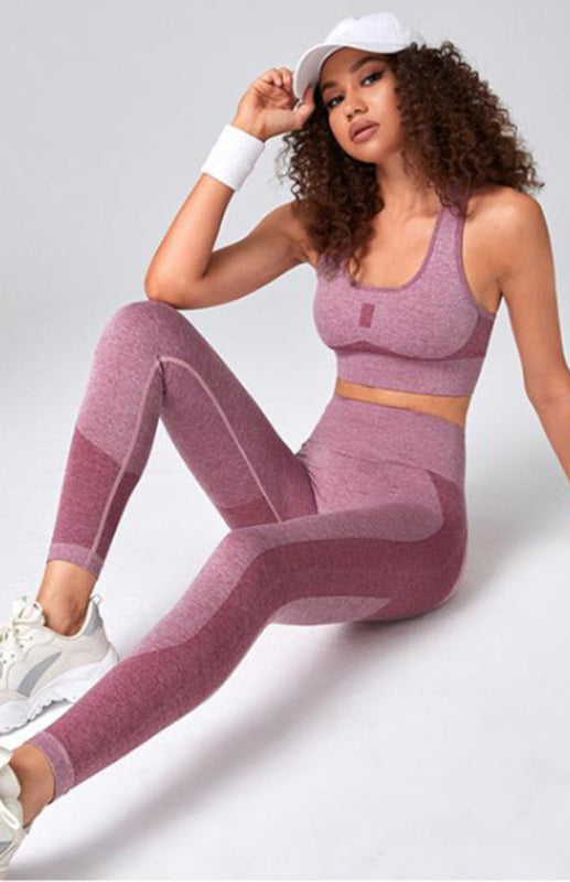 Red Women's Sports Bra and Leggings Matching Set, Athletic Clothes and Fitness Wear