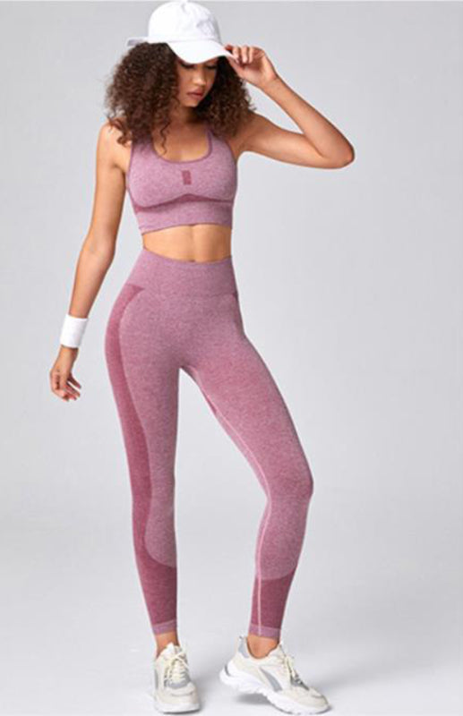 Red Women's Sports Bra and Leggings Matching Set, Athletic Clothes and Fitness Wear