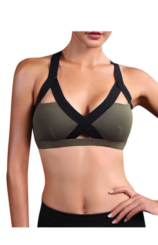 Dark Green Women's Sports Bra, Athletic Clothes and Fitness Wear
