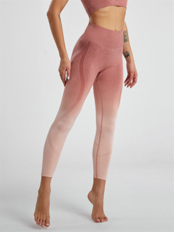 Pink Short Sleeve Shirt and Leggings Matching Set, Athletic Clothes and Fitness Wear