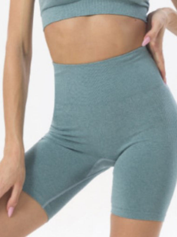Dark Green Women's Shape Wear Shorts, Athletic Clothes and Fitness Wear