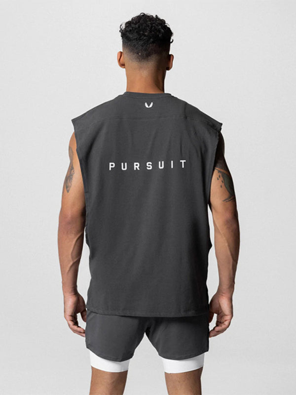 Grey Men's Tank Top T-Shirt, Athletic Clothes and Fitness Wear