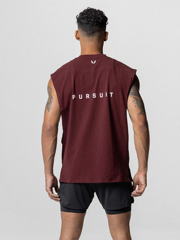 Red Men's Tank Top T-Shirt, Athletic Clothes and Fitness Wear