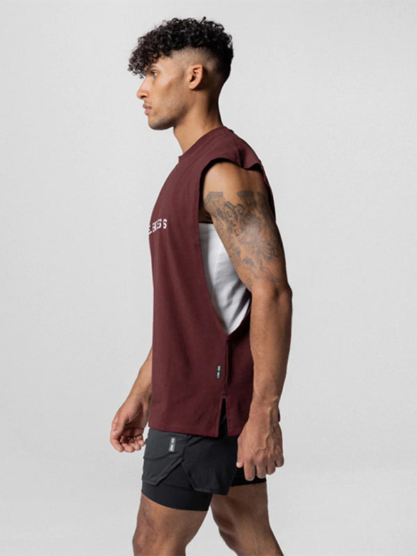 Red Men's Tank Top T-Shirt, Athletic Clothes and Fitness Wear