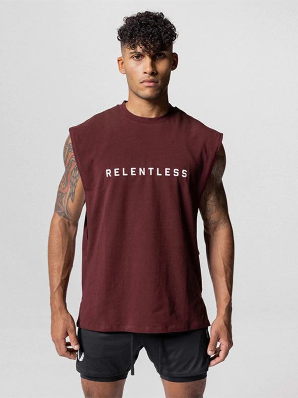 Red Men's Tank Top T-Shirt, Athletic Clothes and Fitness Wear