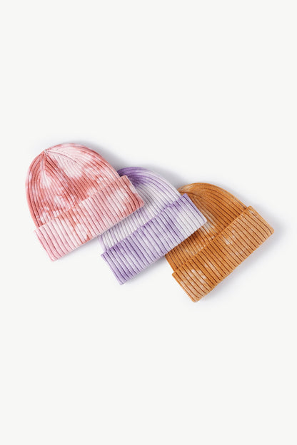 Red, Purple, and Orange Unisex Tie Dye Beanie Hat, Athletic Accessories and Fitness Accessory