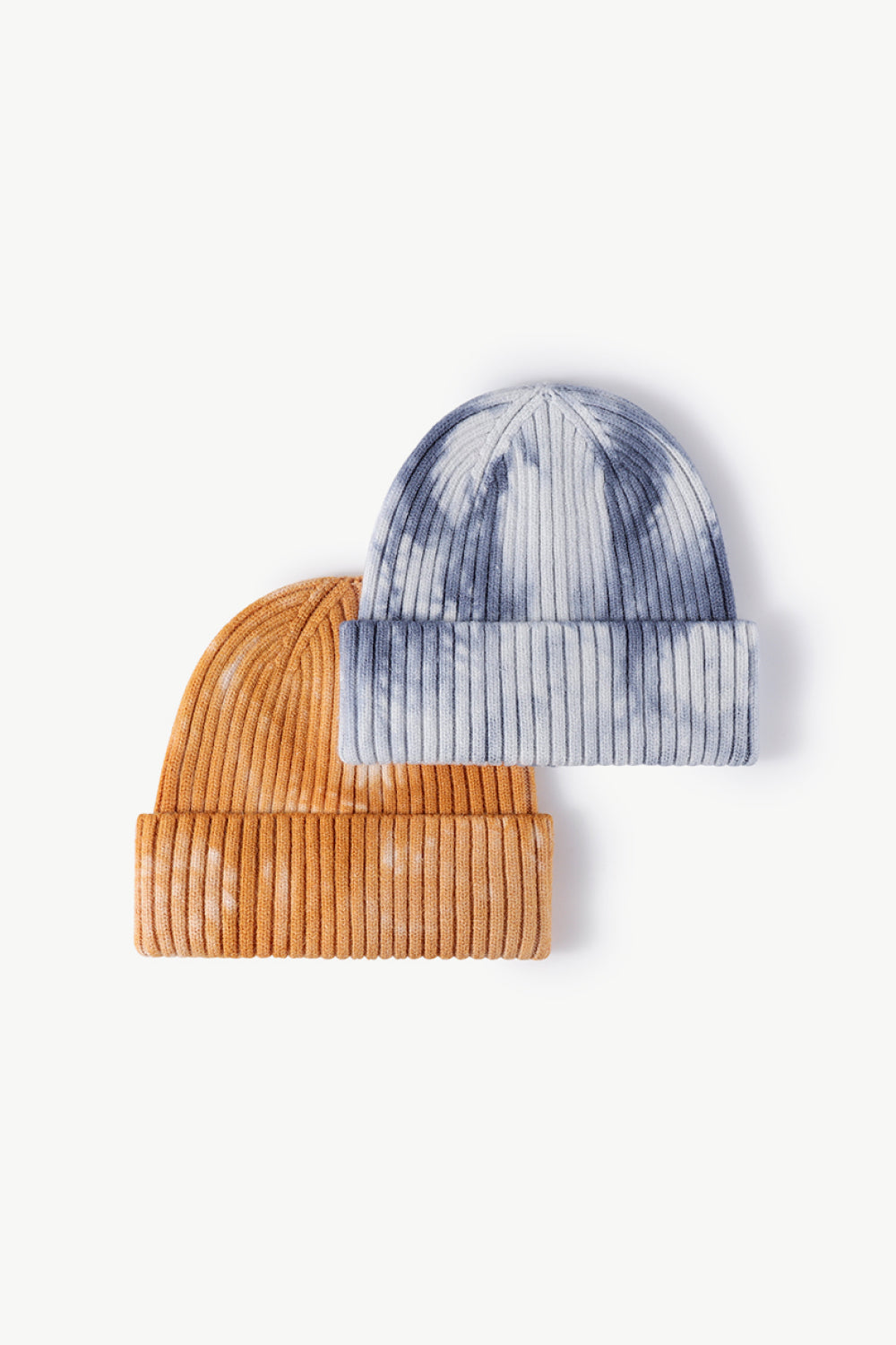 Blue and Orange Unisex Tie Dye Beanie Hat, Athletic Accessories and Fitness Accessory