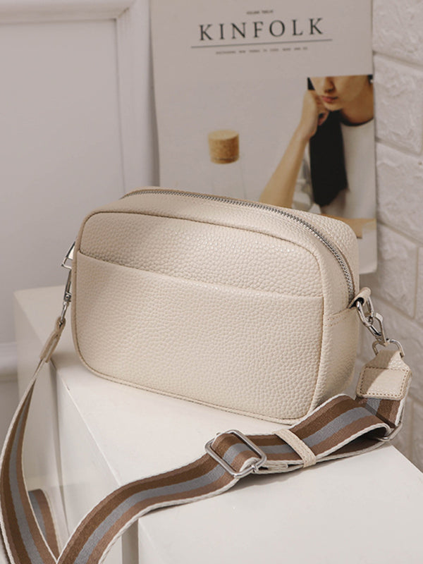 Cream Unisex Messenger Bag, Athletic Accessories and Fitness Accessory