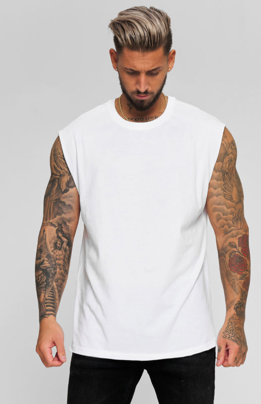 White Men's Tank Top T-Shirt, Athletic Clothes and Fitness Wear