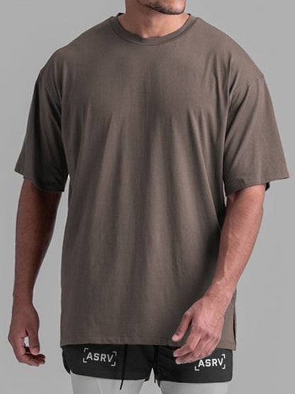 Men's Brown Short Sleeve T-Shirt, Athletic Clothes and Fitness Wear