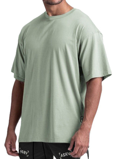 Men's Green Short Sleeve T-Shirt, Athletic Clothes and Fitness Wear