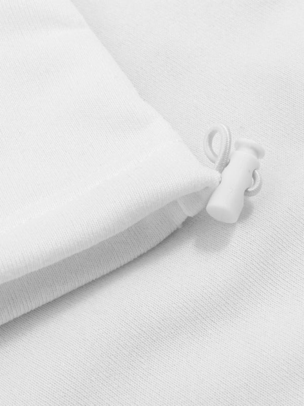 White Men's Sweatpants with Pockets, Athletic Clothes and Fitness Wear