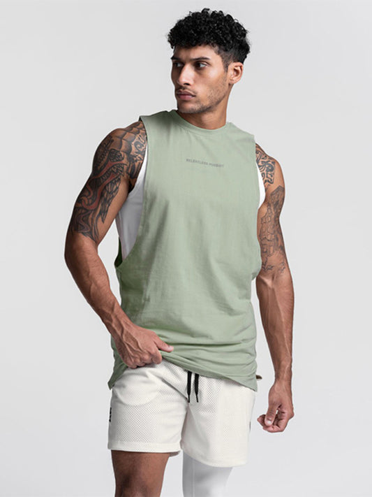 Green Men's Tank Top Shirt, Athletic Clothes and Gym Wear