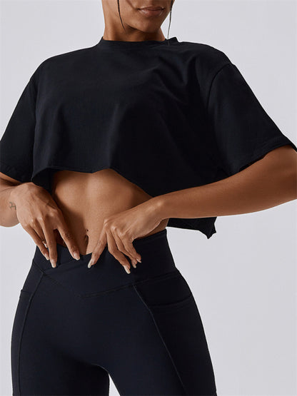 Black Women's Crop Top, Gym Clothes and Athletic Wear