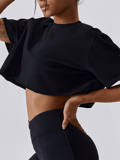Black Women's Crop Top, Gym Clothes and Athletic Wear