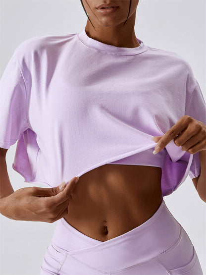 Purple Women's Crop Top, Gym Clothes and Athletic Wear