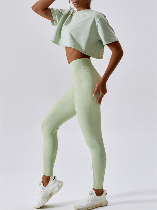 Green Women's Crop Top, Gym Clothes and Athletic Wear